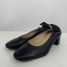 Everlane Italian Leather Day Heel size 5 Women's Black Elastic Back Comfort 982