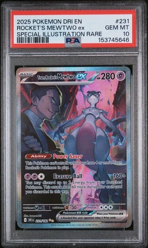 Pokemon Team Rocket's Mewtwo ex Destined Rivals SIR #231 PSA 10 Gem Mint