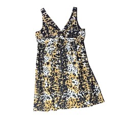 Cato Animal Print Sleeveless Dress Womens Large V-Neck Party Casual
