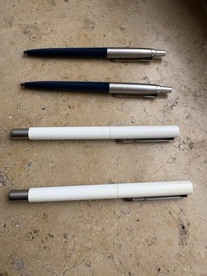 Lot Parker Jotter & Parker Vector Ballpoint Pens Made in USA Vintage Set 4 pcs