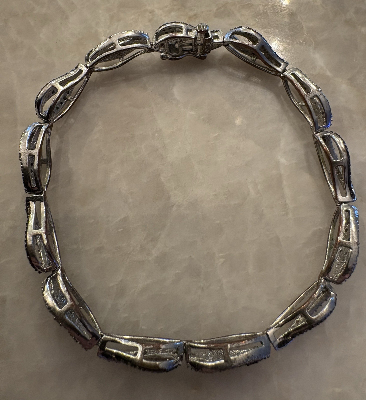 Pretty Signed Black & Silver  Bracelet signed 925 - image 2