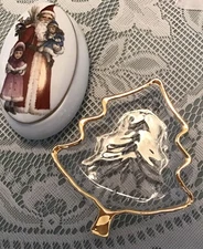 Mikasa Tree Dish + Reutter Porzellan Santa Trinket Box - Christmas Decor Pair