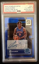 Jalen Duren 2022-23 Panini Donruss Optic Blue Rated Rookie Auto /49 RC PSA 9
