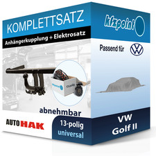 Für VW Golf II 83- AUTO HAK Anhängerkupplung abnehmbar + 13polig E-Satz neu