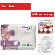 Bambo Nature Eco-Friendly Baby Diapers Size 1 4-9 lbs 36 Count