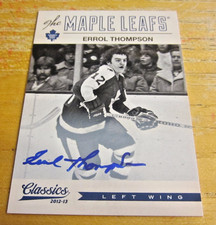 Errol Thompson 2012-13 Classics Signatures Autographs #23 Card NHL Maple Leafs