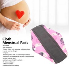 S Cloth Menstrual Pads Washable Bamboo Charcoal Sanitary Pads Heavy Flow WT