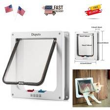 Large Cat Door Outer Size 9.9" x 9.2", 4 Way Locking Cat Flap Door for Interi...