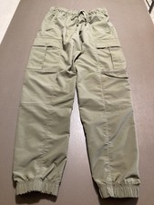 Wonder Nation Boy s Olive Green XL 14-16 Cargo Pants Elastic Waist Straight Leg