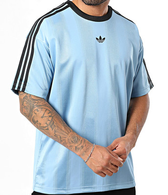 RARE! NEW MEN'S ADIDAS ORIGINALS TREFOIL JACQUARD SHIRT ~SIZE XL  #JW587 BLUE