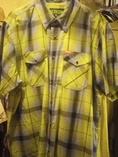 Dixxon Flannel Company Shirt Mens XL Challenger Short Sleeve Pearl Snap Bamboo