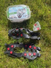 Snow Ice Cleats Shoe Spikes Traction Grips – Fits Boots/Shoes – Size 7–11 – EUC