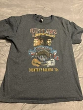 Willie Nelson Waylon Outlaws Armadillos Shirt Large Country Music Hall Fame