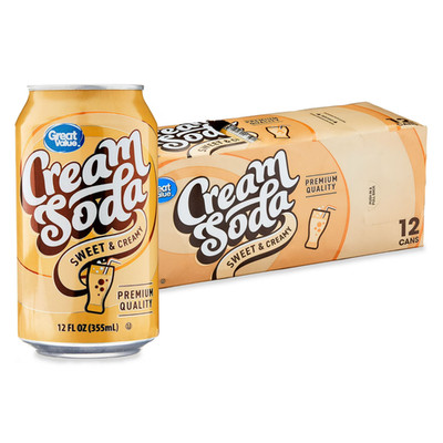 Great Value Cream Soda Pop, 12 fl oz, 12 Pack Cans - Free Shipping