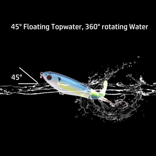 Whopper Plopper Topwater Floating Fishing Lures Rotating Tail for Bass 5pcs - Picture 8 of 8