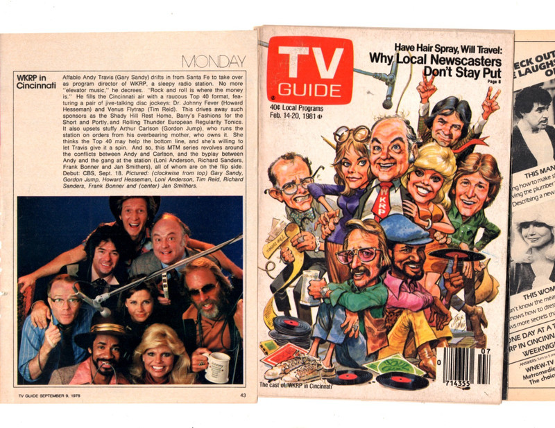 WKRP in Cincinnati: 75 separate, original clippings pages lot Loni Anderson, etc