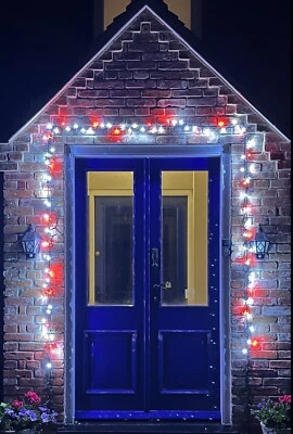 STANDARDLIGHTS Red-White Xmas String Lights Fairy Lights. 100 LED. Mains. Indoor/Outdoor.