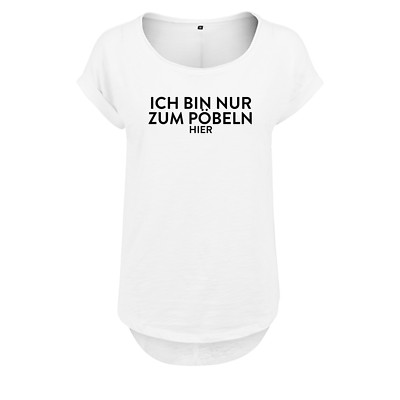Ladies fashion Oversize Shirt Tanktop ich bin nur... - Schwarz & Weiß - NEU