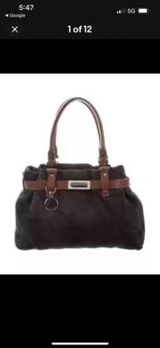 AUTH LANVIN KENTUCKY SUEDE LEATHER PURPLE/BROWN - Picture 2 of 9