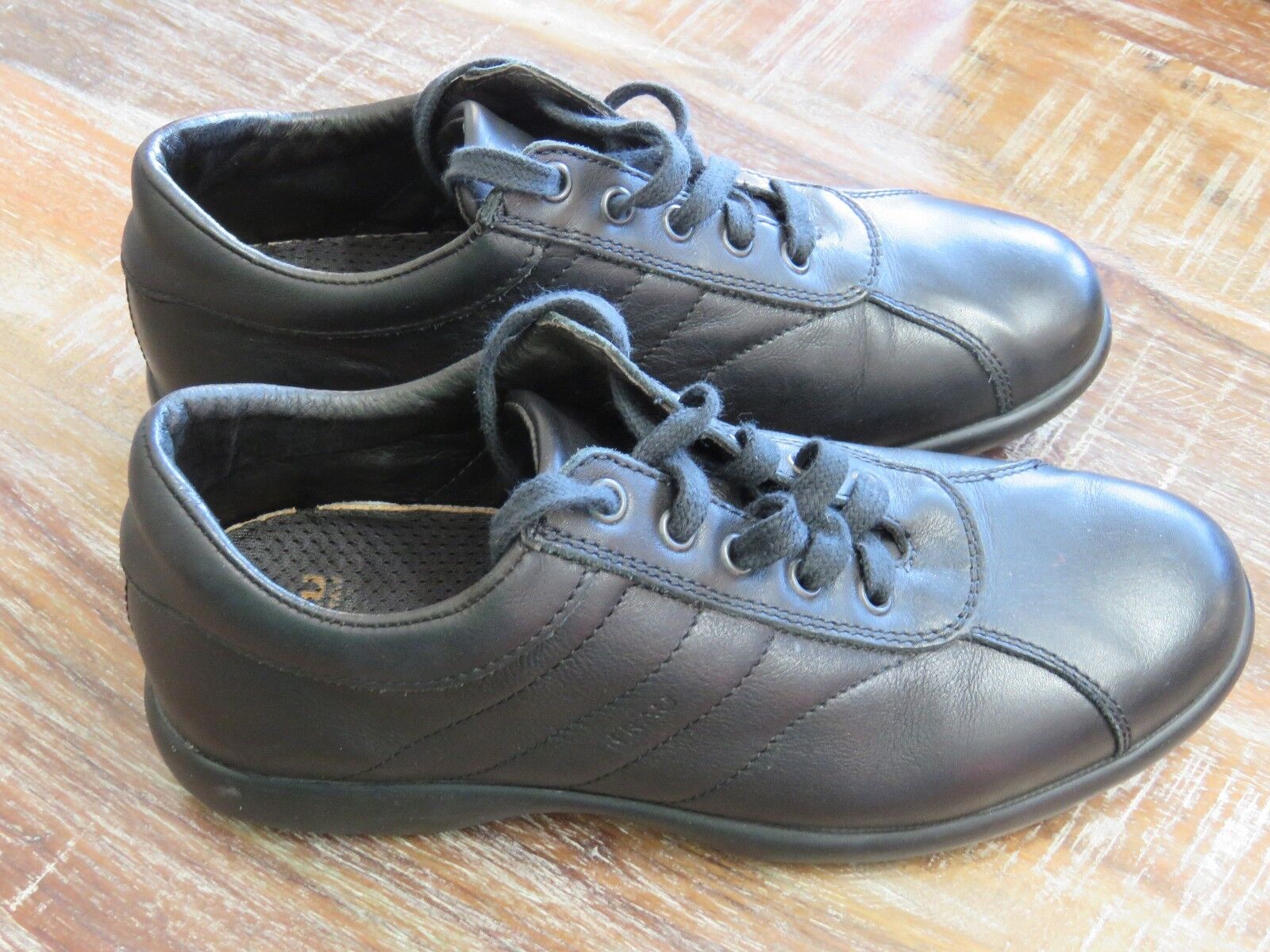 FRAU Black Leather Up Sneakers Shoes Made in Women&#039;s EU 38 US 7.5 | eBay