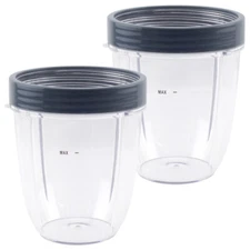 2 Pack 18 oz Short Cup Includes Lip Ring for NutriBullet NB-101B NB-101S NB-201