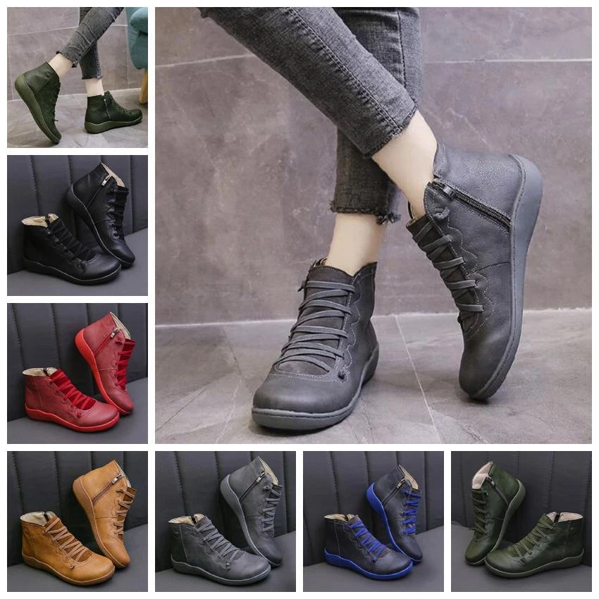 MARKENLOS Winter Schneeschuhe Boots Damen Warm Zip-up Stiefeletten Lässig Stiefel Neu