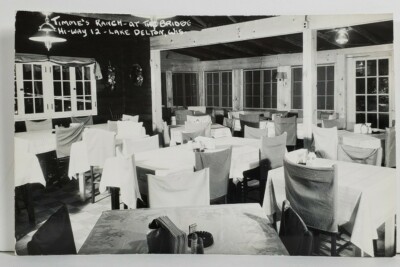 Timme's Ranch at Bridge Hwy 12 Lake Delton Interior RPPC Wisconsin Postcard O12