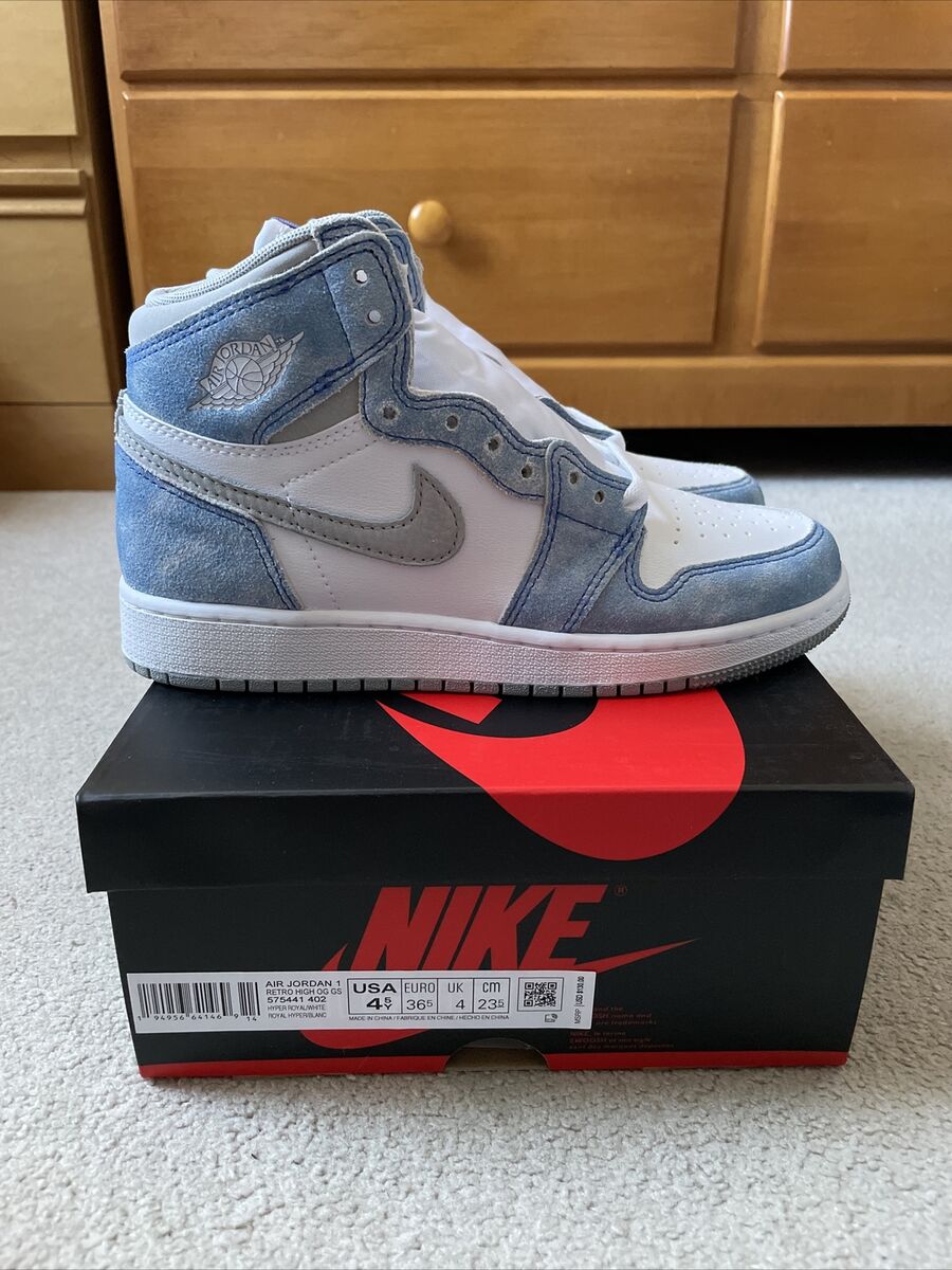 Nike Air Jordan 1 Retro High Hyper Royal Size GS 4.5 575441 Nike Air Jordan 1 Retro High Hyper Royal Size GS 4.5 575441
