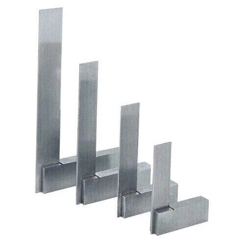 Set of 4 Pecs Engineers Steel Try Square 2'', 3'' , 4'', 6'' Inch in Wooden Box - Image 2 of 3