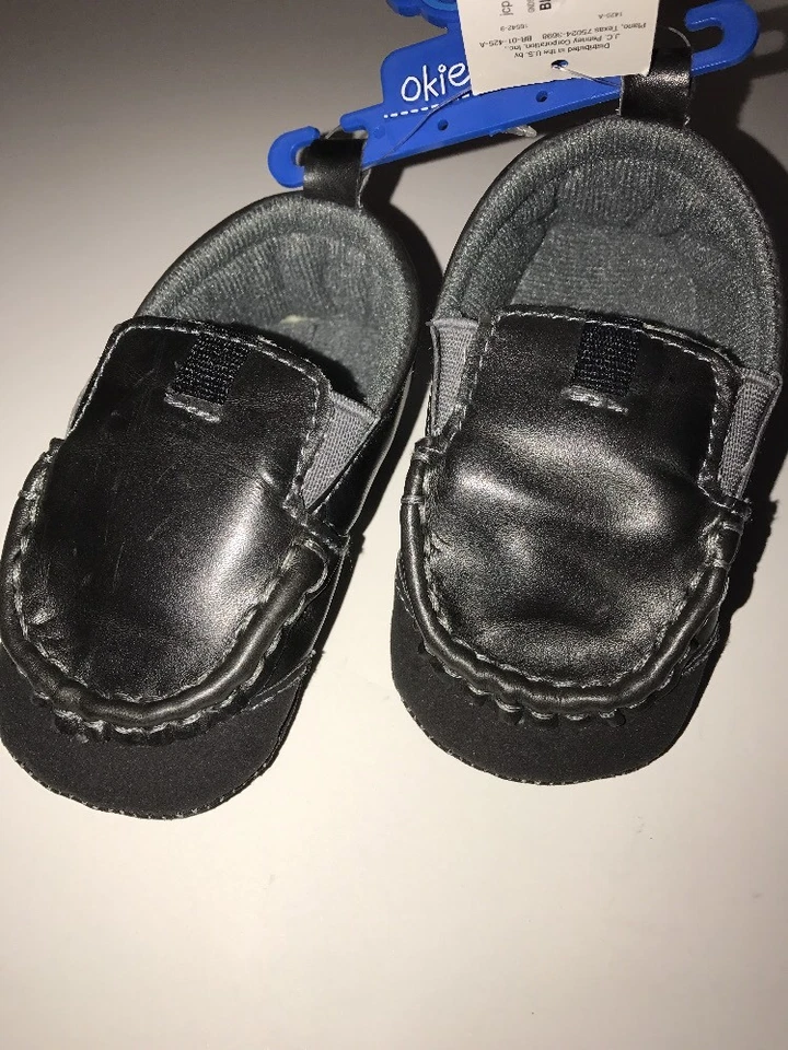 Zapatos sin cordones para cuna NOOKIE DOKIE para bebés niños NEGROS talla 3 (9-12M) NUEVAS etiquetas Foto 2 de 4