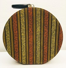Vintage 1970s Vibe Tweed Covered Hat Case Waterproof Interior Accessory Pouch