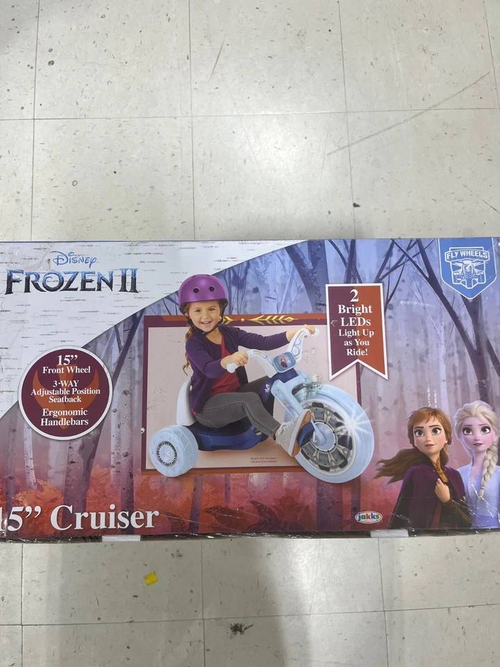 Frozen 2 Fly Wheels 15" Cruiser Ride-On Bike/Big Wheel Adjustable Seat Ages 3-7 - Image 2 of 4