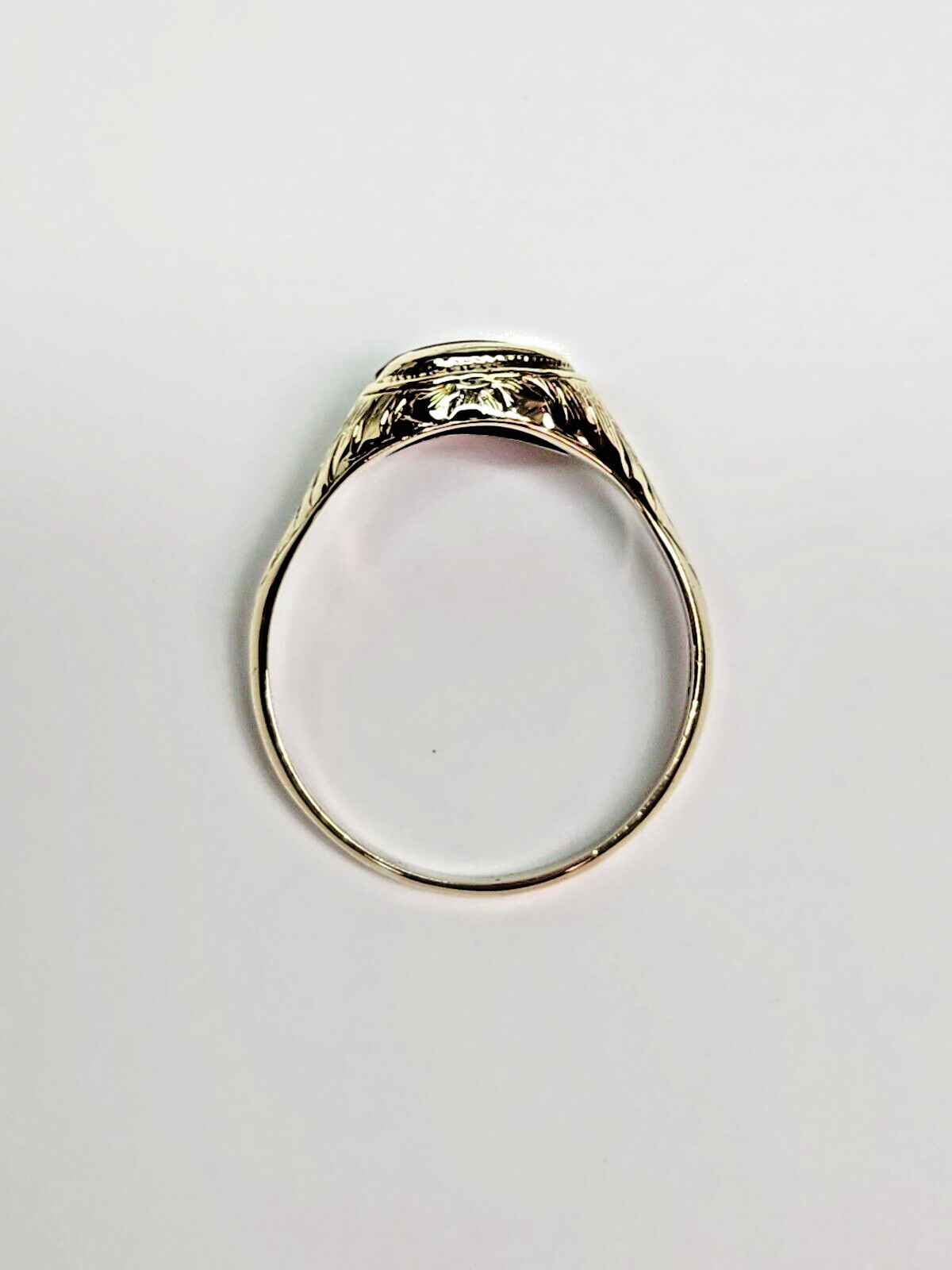 1940s 13k Gold Lab Created Ruby Split Shank Semi … - image 11