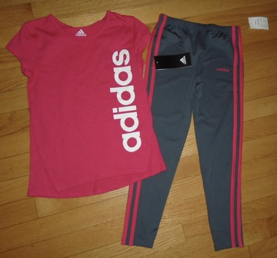 Adidas Girls Leggings Outfit Set Pants 