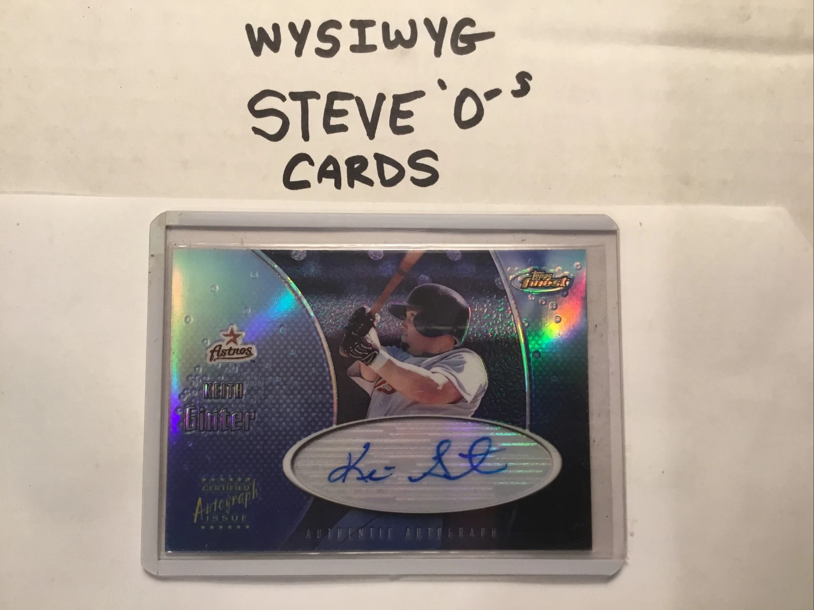 KEITH GINTER 2001 Topps Finest #FA-KG CERTIFIED AUTO Houston Astros