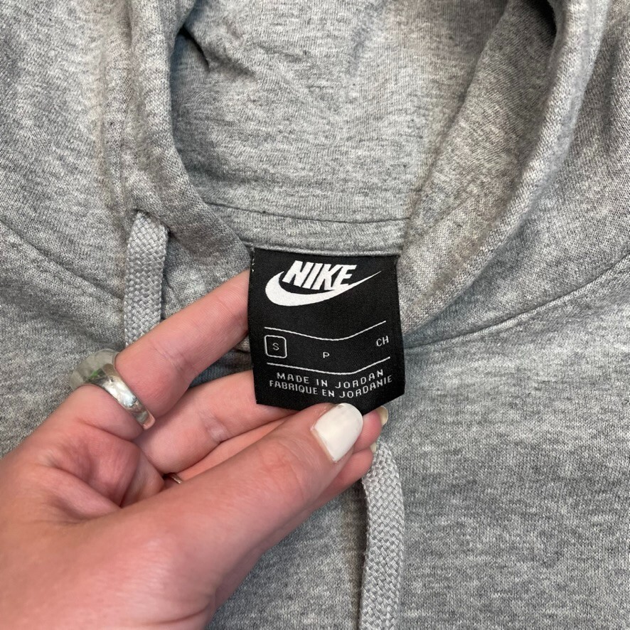 Nike Hoodie Mens Y2K Small Swoosh Club Logo Pull Over Sweatshirt, Grey, Small image 10