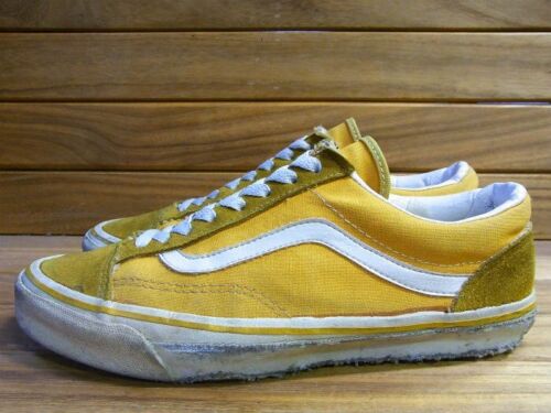 Made in Años 80 De Colección Tenis Amarillas de la Vieja Escuela Zapatos para Hombre Talla | eBay