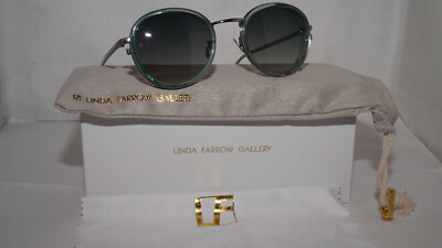 Linda Farrow Sunglasses New Mineral White Gold Blue Grey LFL  display picture 3