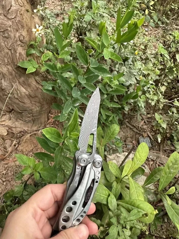 1 Piece Replacement Damascus Steel Blade for Leatherman Skeletool Modify eBay