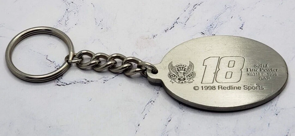 1998 NASCAR Bobby Labonte #18 Interstate Batteries Pewter Keychain - Image 2 of 4