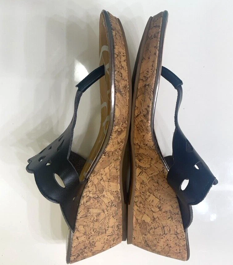 Sam & Libby shoes size 9 1/2 black wedge plat form heels thong vintage 00's - Image 3 of 4