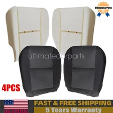Driver & Passenger Side Bottom Seat Cover Black & Foam Pad For 07-13 Silverado