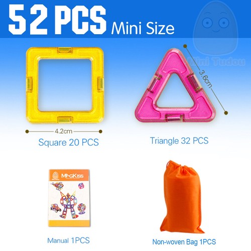 52 Stück Magnetfliesen Kinder Spielzeug - MINT Lernen Bausteine Mutil-farbiges Spielzeug - Bild 3 von 7