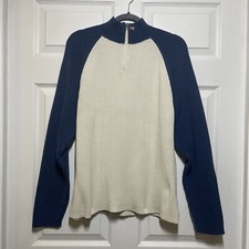 Vintage Ralph Lauren Embroidered US Flag Mens XL Quarter Zip Pullover Sweater