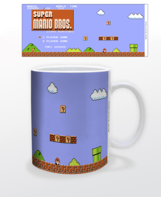 SUPER MARIO RETRO TITLE 11 OZ MUG NINTENDO VIDEO GAMES CLASSIC TOAD YOSHI BOWSER