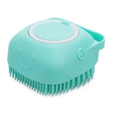 Pet Dog Cat Silicone Softy Massage Bath Brush Scrubber Shampoo Dispenser
