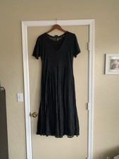 Her Style Black Lace Chiffon Maxi Dress Y2K Whimsygoth Fairy Boho V- Neck S-M