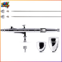 Airbrush-Set Dual-Action-Pistole 0,35-0,5 Mm FlüSsigkeitsbecher FüR Nagelkunst