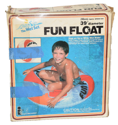 Vintage 1990 Intex The Wet Set 39  Fun Float Inflatable Tube w/ Handles # 58201