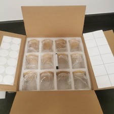 12/24 GLASS SPICE JARS WITH BAMBOO LIDS STORAGE BOTTLES CONTAINERS POTS AIRTIGHT
